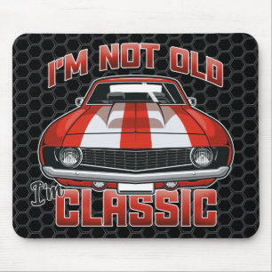Mousepad Não sou velho, sou clássico, carro de músculo v