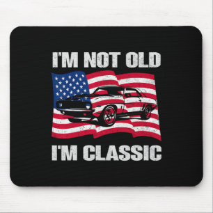 Mousepad Não Sou Velho Sou Clic Car Bandeira América Gráfic