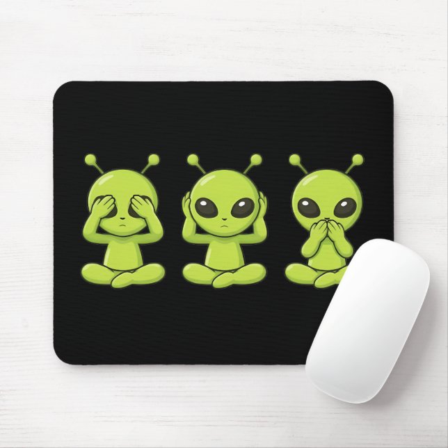 Mousepad Não Veja, Não Ouça, Não Fale Mal (Com mouse)