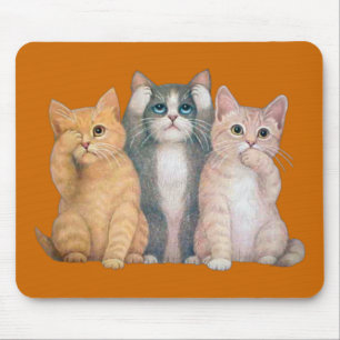 Mousepad Não veja nenhum mau, não ouça nenhum mau, não 