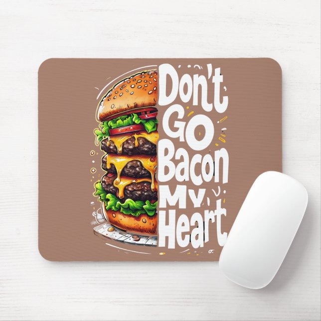 Mousepad Não volte para o meu coração Comida engraçado (Com mouse)
