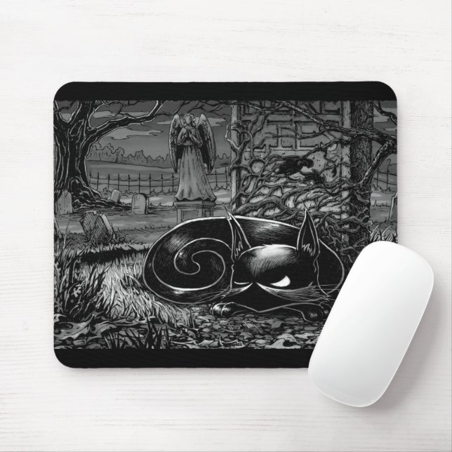 Mousepad Naps de Gatinho em um teclado de mouse no cemitéri (Com mouse)