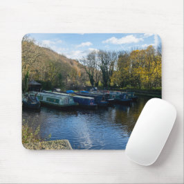 Mousepad Narrowboats Moored at Salterhebble Basin