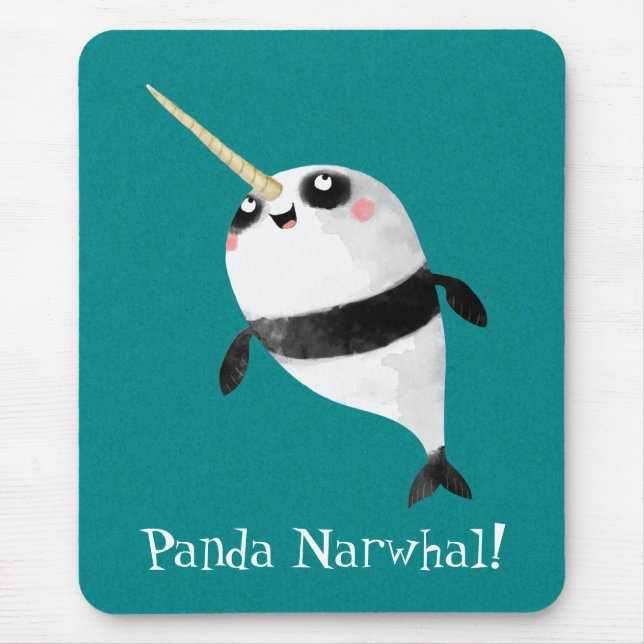 Mousepad Narwhal e panda em um (Frente)