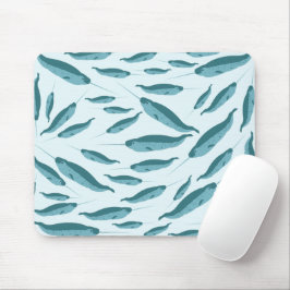 Mousepad Narwhal no Padrão do Oceano Azul