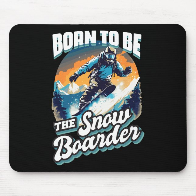 Mousepad Nascer De Snowboard Para Snowboard Retro Férias De (Frente)