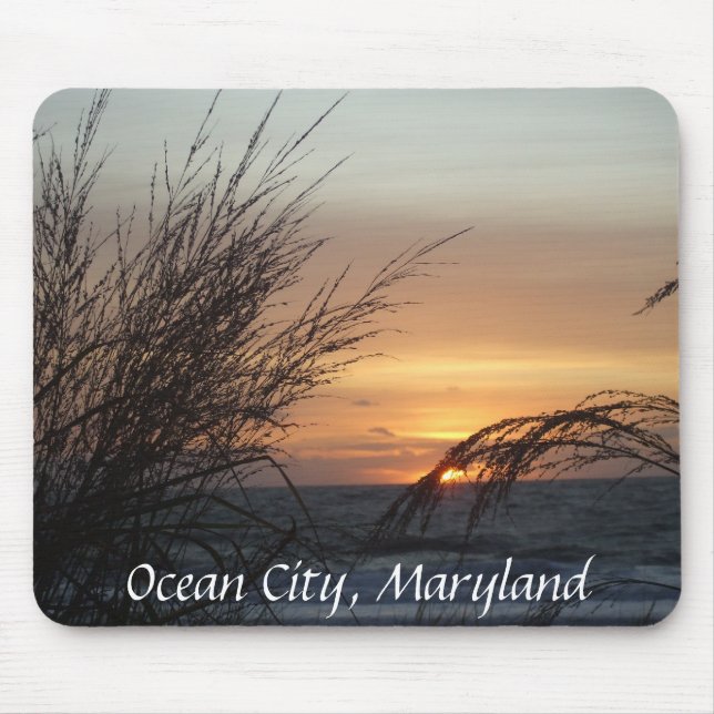 Mousepad Nascer do sol da cidade do oceano, tapete do rato (Frente)