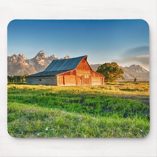 Mousepad Nascer do sol no celeiro de Moulton (Frente)