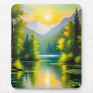 Mousepad Nascer do sol sobre montanhas cobertas de neve e l