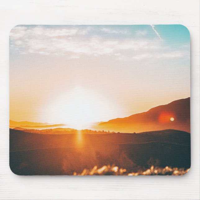 Mousepad nascer do sol sobre uma montanha (Frente)