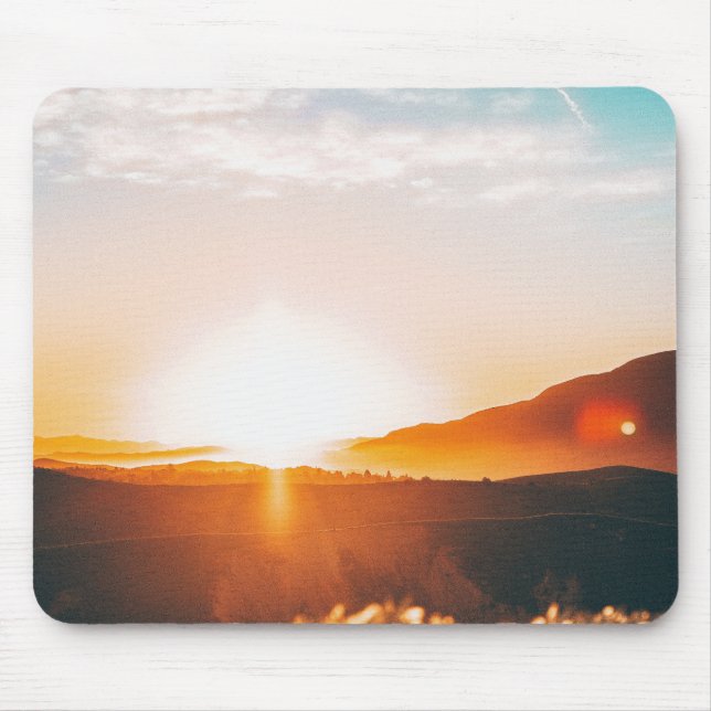Mousepad nascer do sol sobre uma montanha (Frente)