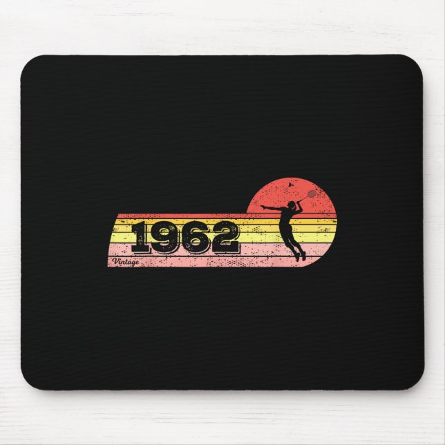 Mousepad Nascer para jogadores de Badminton 1962 Birthday V (Frente)