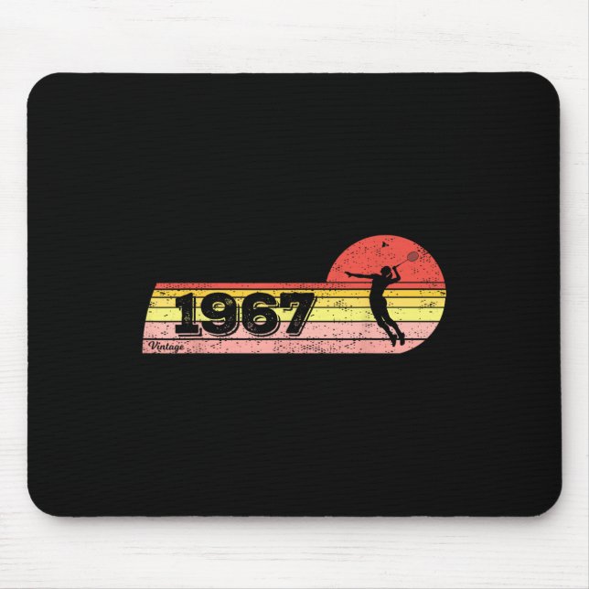 Mousepad Nascer para jogadores de Badminton 1967 Birthday V (Frente)