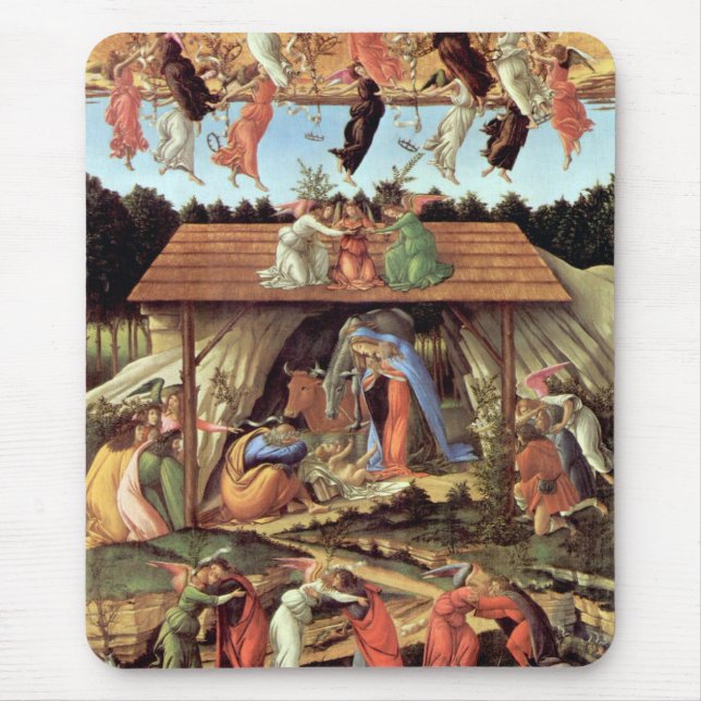 Mousepad Nascimento de Cristo por Botticelli, Natal (Frente)