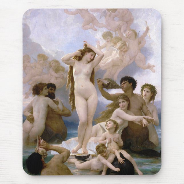 Mousepad Nascimento de Vênus por William-Adolphe Bouguereau (Frente)
