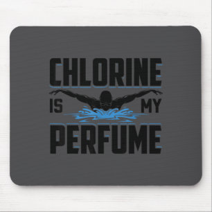 Mousepad Natação Engraçada Nadador Cloro É Meu Perfume Nada