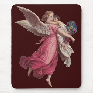 Mousepad natais vintages, Anjo Guardião Vitoriano