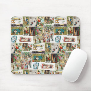 Mousepad Natais vintages - Colagem Antiquada Xmas