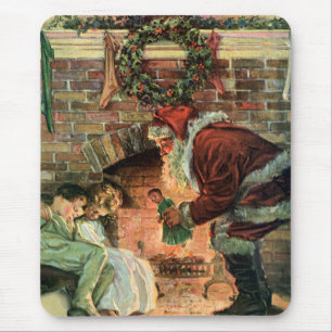 Mousepad Natais vintages, Crianças do Papai Noel Vitoriano