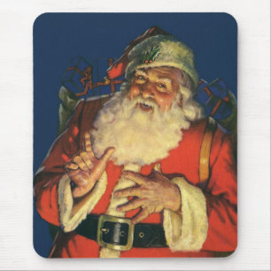 Mousepad Natais vintages, Jolly Papai Noel com Brinquedos