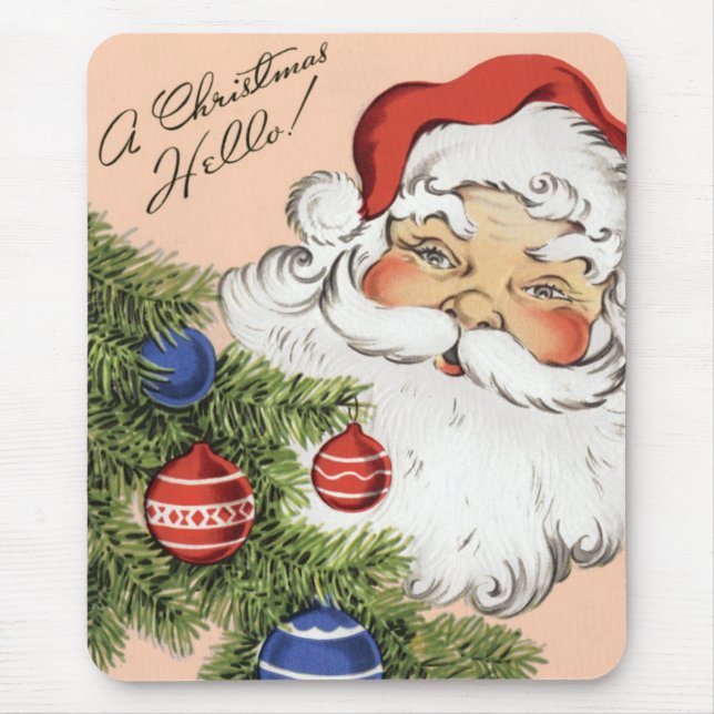 Mousepad Natais vintages Olá! Jolly Santa Claus (Frente)