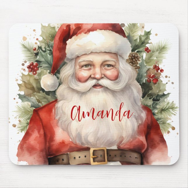 Mousepad Natais vintages que Santa Claus sorri (Frente)