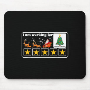 Mousepad Natal 5 Estrelas Árvore de Natal Eu estou trabalha