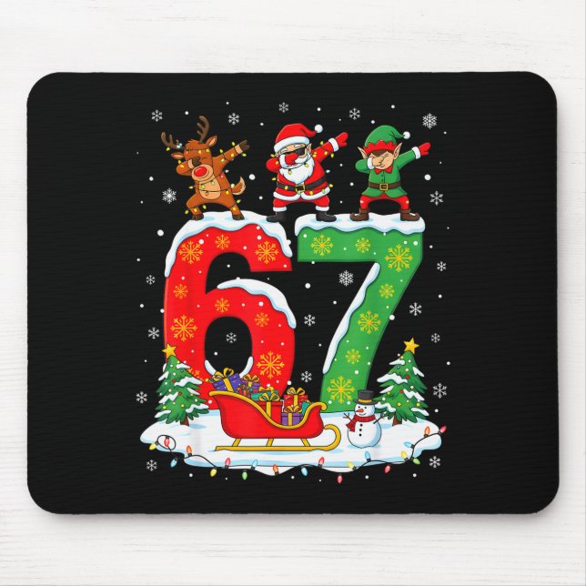 Mousepad Natal 67 Seis Sete Meme Geração Alpha Rena Sã (Frente)
