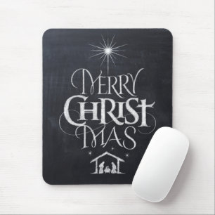 Mousepad Natal alegre do Mas do cristo do quadro religioso