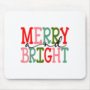 Mousepad Natal Alegre e Brilhante Mulheres Meninas Crianças