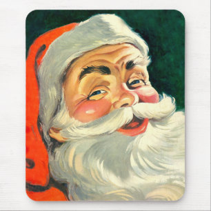 Mousepad Natal Antigo, Alegre Papai Noel Retro dos Anos 50