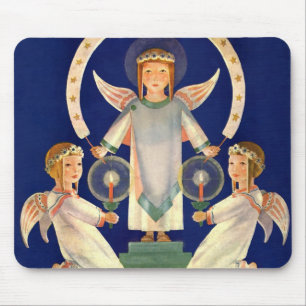 Mousepad Natal Antigo, Anjos da Santa Lucia Escandinavos