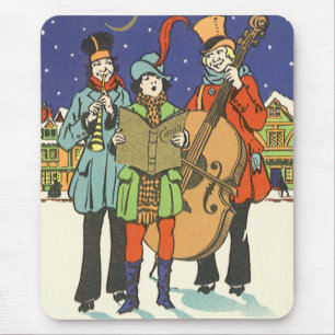 Mousepad Natal Antigo, Músicos Cantando Canções de Natal co
