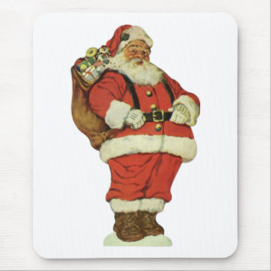 Mousepad Natal Antigo, Papai Noel Vitoriano com Brinquedos