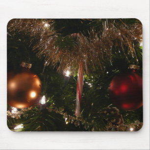 Mousepad Natal, Árvore II, Vermelho e Dourado