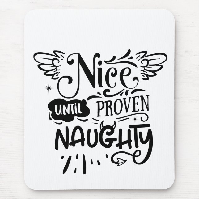 Mousepad Natal Bom Até Provado Travesso Papai Noel Engraçad (Frente)