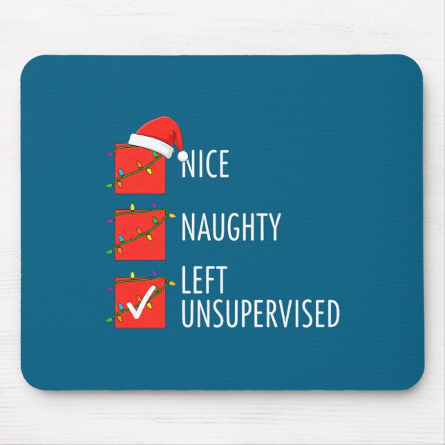Mousepad Natal Bonito Travesso Deixado Sem Supervisão Trave (Frente)