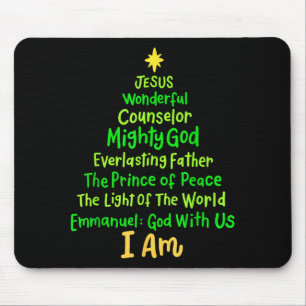Mousepad Natal Cristão Jesus Bíblia Nomes Árvore de Natal S