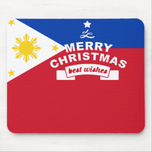 Mousepad Natal da bandeira filipina: Feliz Natal e Melhor