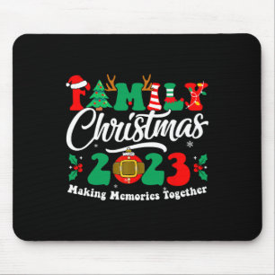 Mousepad Natal da Família 2023 Sant Xmas Divertido no Quadr