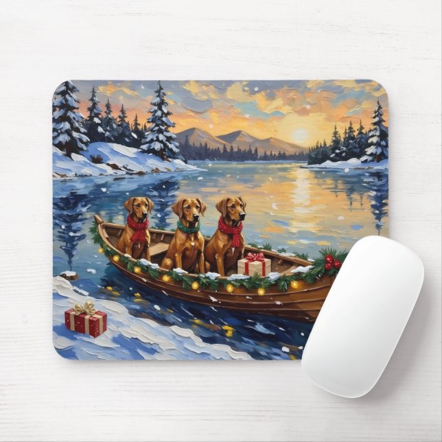 Mousepad Natal de barco de Rhodesian Ridgeback (Com mouse)
