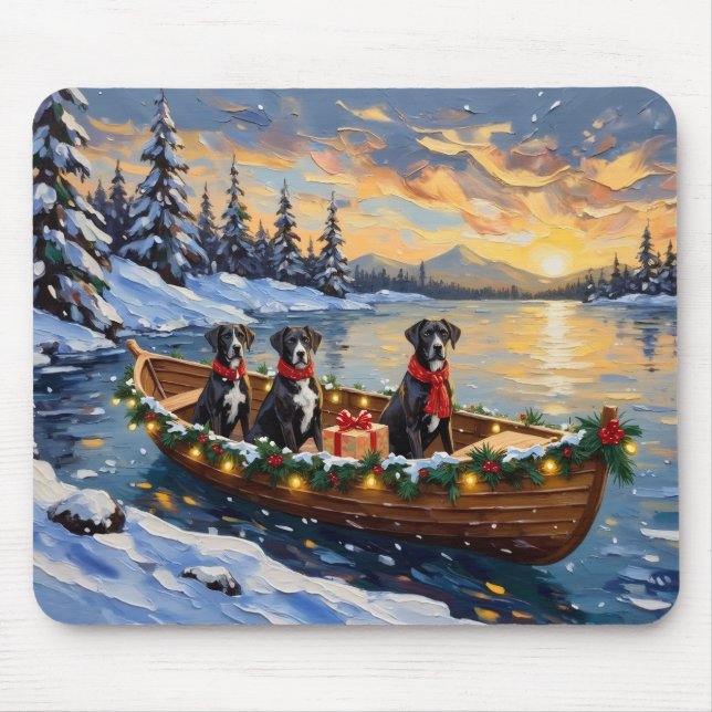 Mousepad Natal de Barco do Great Dane (Frente)