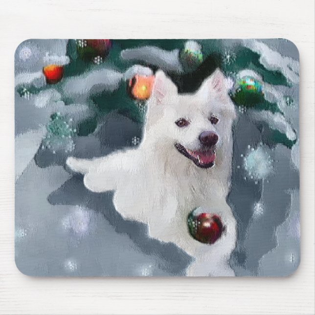 Mousepad Natal de Cão Eskimo Americano (Frente)