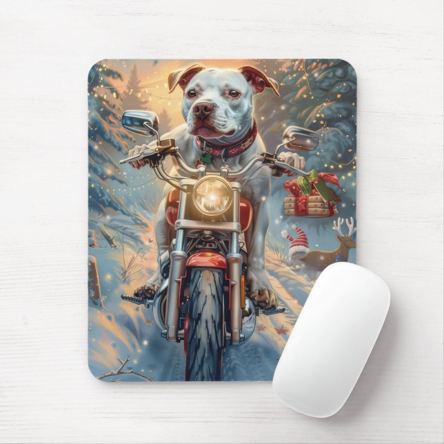 Mousepad Natal de Motocicleta em Staffordshire Americano (Com mouse)