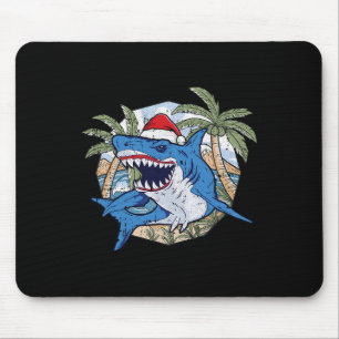 Mousepad Natal de Tubarão em Julho Praia Tropical Verão Fér