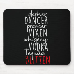 Mousepad Natal Divertido Dasher Dancer Prancer Vixen Whiske