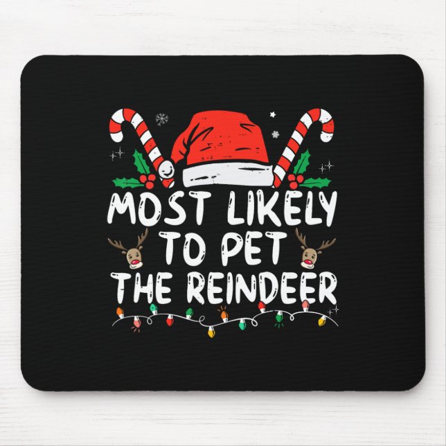 Mousepad Natal Divertido Mais Propenso a Acariciar o Renas (Frente)