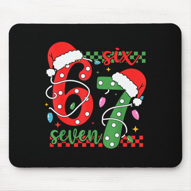 Mousepad Natal Divertido Seis Sete 6 7 Meme Geração Alpha G (Frente)