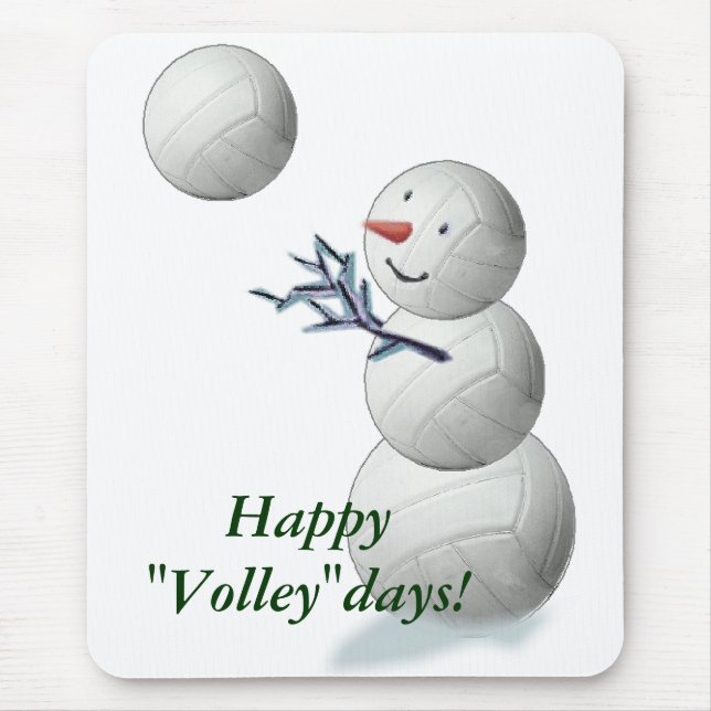 Mousepad Natal do boneco de neve do voleibol (Frente)
