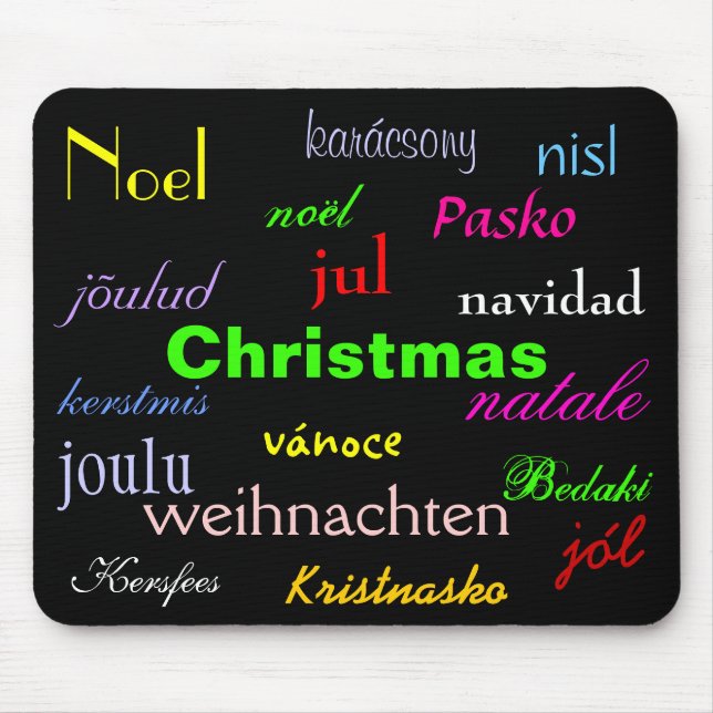 Mousepad Natal Do Mundo Em Preto I (Frente)